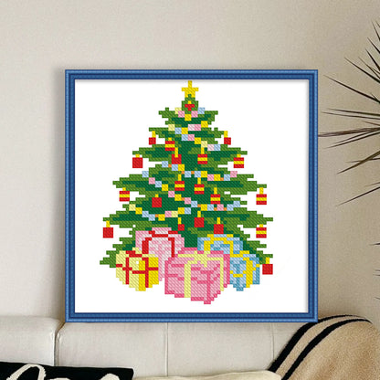 Christmas Tree Bells - 11CT Stamped Cross Stitch 24*24CM(Mona Lisa Brand)