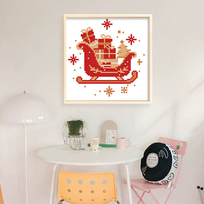 Christmas Gift - 11CT Stamped Cross Stitch 24*24CM(Mona Lisa Brand)