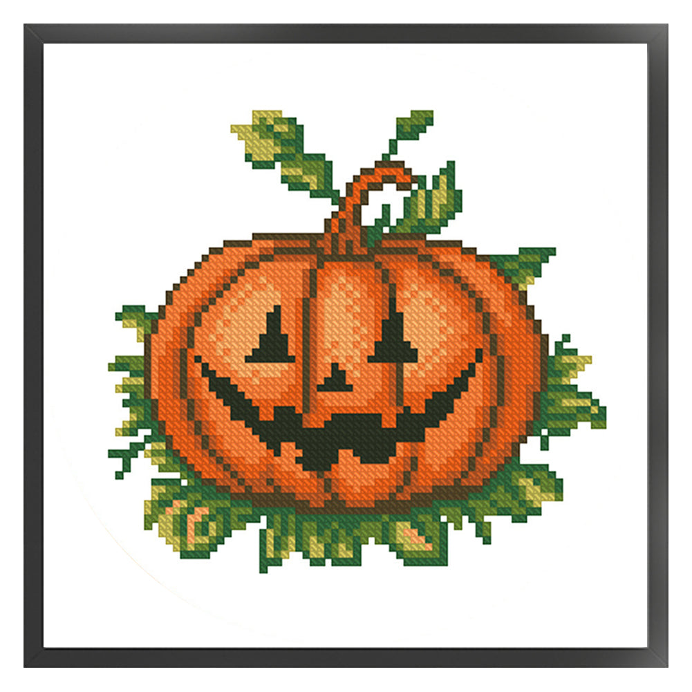 Halloween Pumpkin - 11CT Stamped Cross Stitch 24*24CM(Mona Lisa Brand)