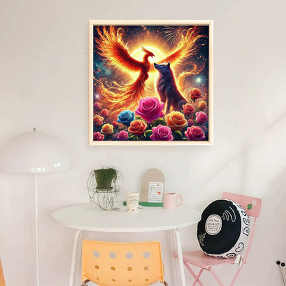 Phoenix And Wolf - 11CT Stamped Cross Stitch 40*40CM