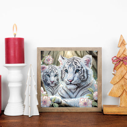 White Tiger - Special Shaped Drill Diamond Painting 30*30CM
