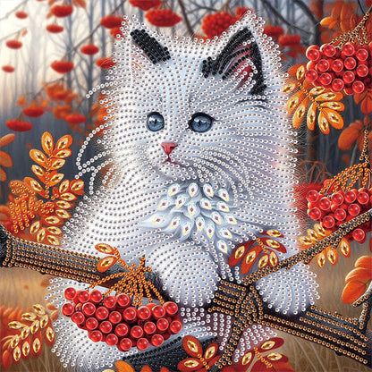 White Cat - Special Shaped Drill Diamond Painting 30*30CM
