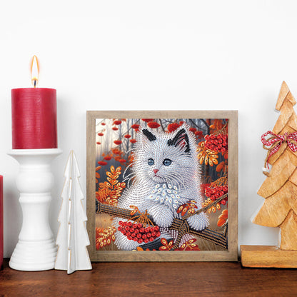 White Cat - Special Shaped Drill Diamond Painting 30*30CM