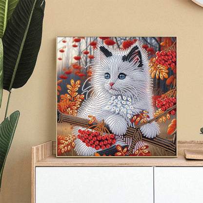 White Cat - Special Shaped Drill Diamond Painting 30*30CM