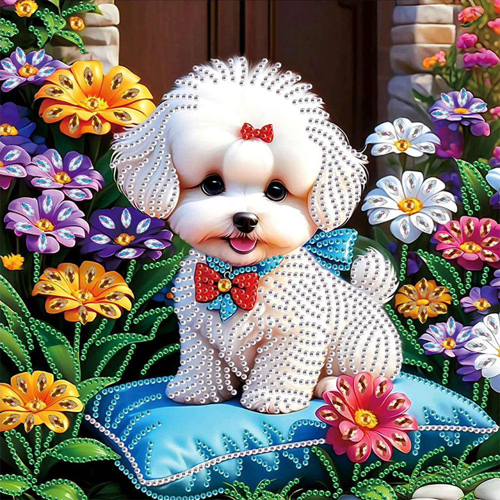White Puppy - Special Shaped Drill Diamond Painting 30*30CM