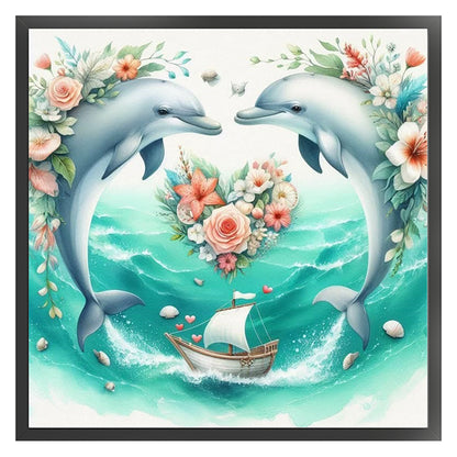 Dolphin - 11CT Stamped Cross Stitch 40*40CM