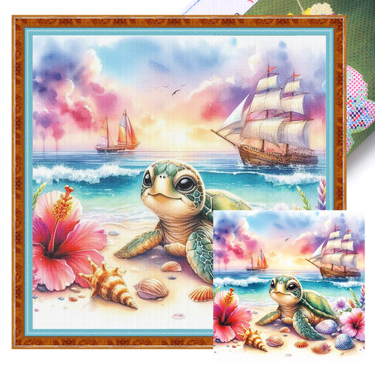 Turtle - 11CT Stamped Cross Stitch 40*40CM