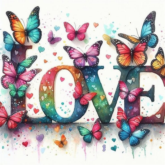 Love Butterfly - 11CT Stamped Cross Stitch 40*40CM