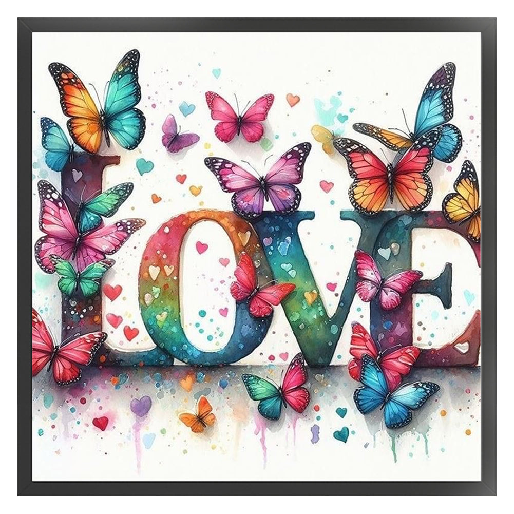 Love Butterfly - 11CT Stamped Cross Stitch 40*40CM