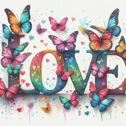 Love Butterfly - 11CT Stamped Cross Stitch 40*40CM