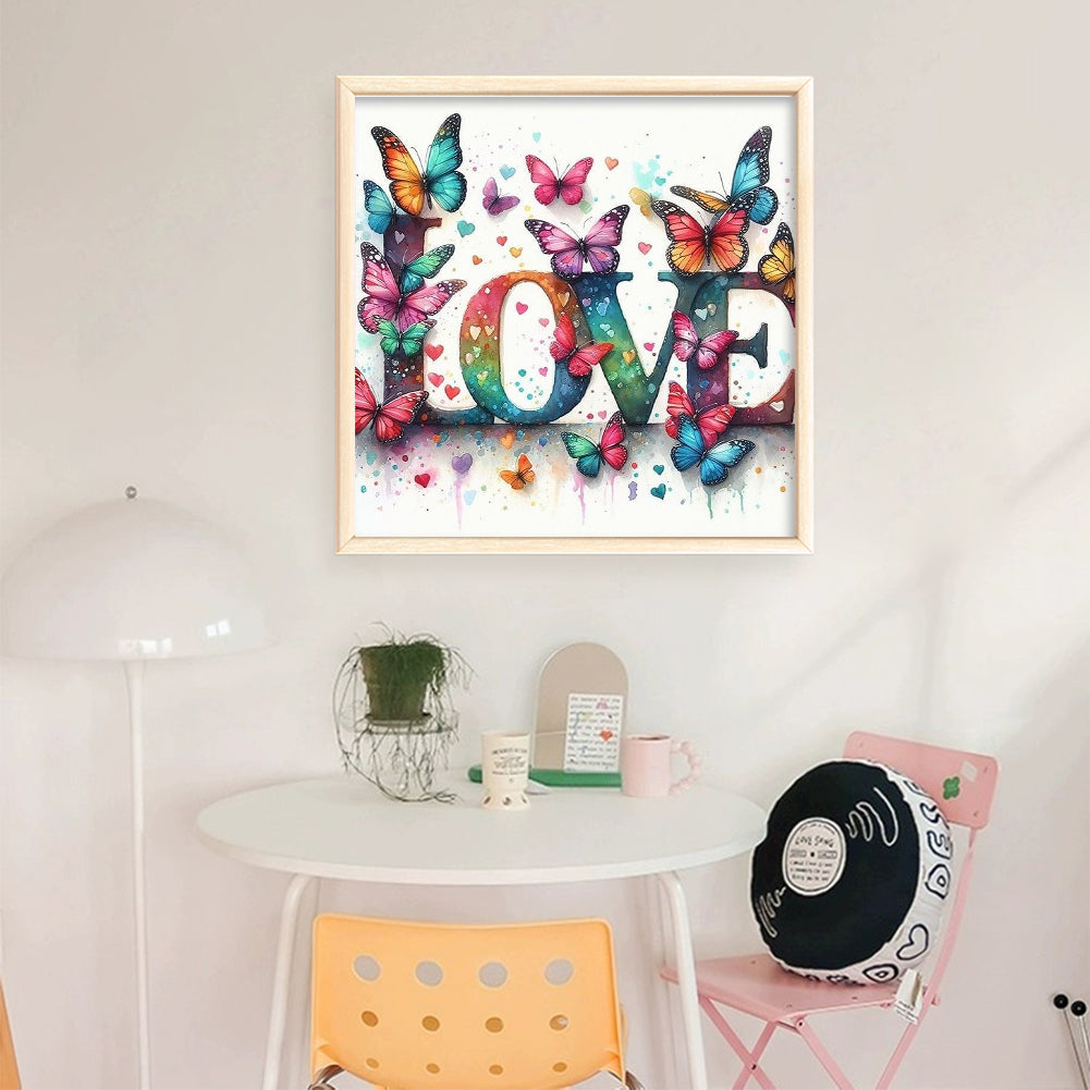 Love Butterfly - 11CT Stamped Cross Stitch 40*40CM