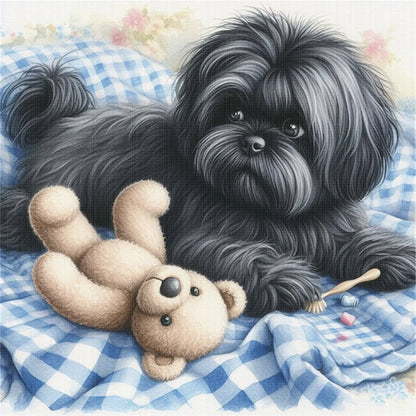 Puppy And Bear - 11CT Stamped Cross Stitch 40*40CM