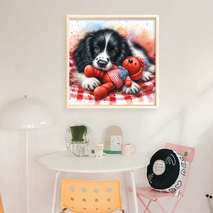 Puppy And Bear - 11CT Stamped Cross Stitch 40*40CM