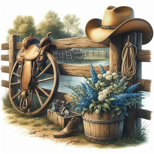 Western Cowboy Style - 11CT Stamped Cross Stitch 40*40CM
