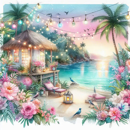 Beach Scenery - 11CT Stamped Cross Stitch 40*40CM