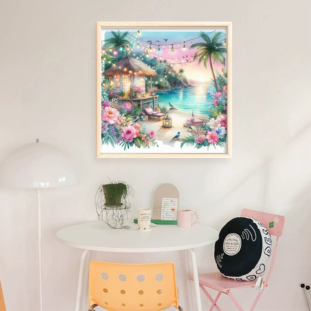 Beach Scenery - 11CT Stamped Cross Stitch 40*40CM