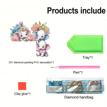 Animal Diamond Art Door Right Angle Sign Wood Door Corner Decor for Party Favors