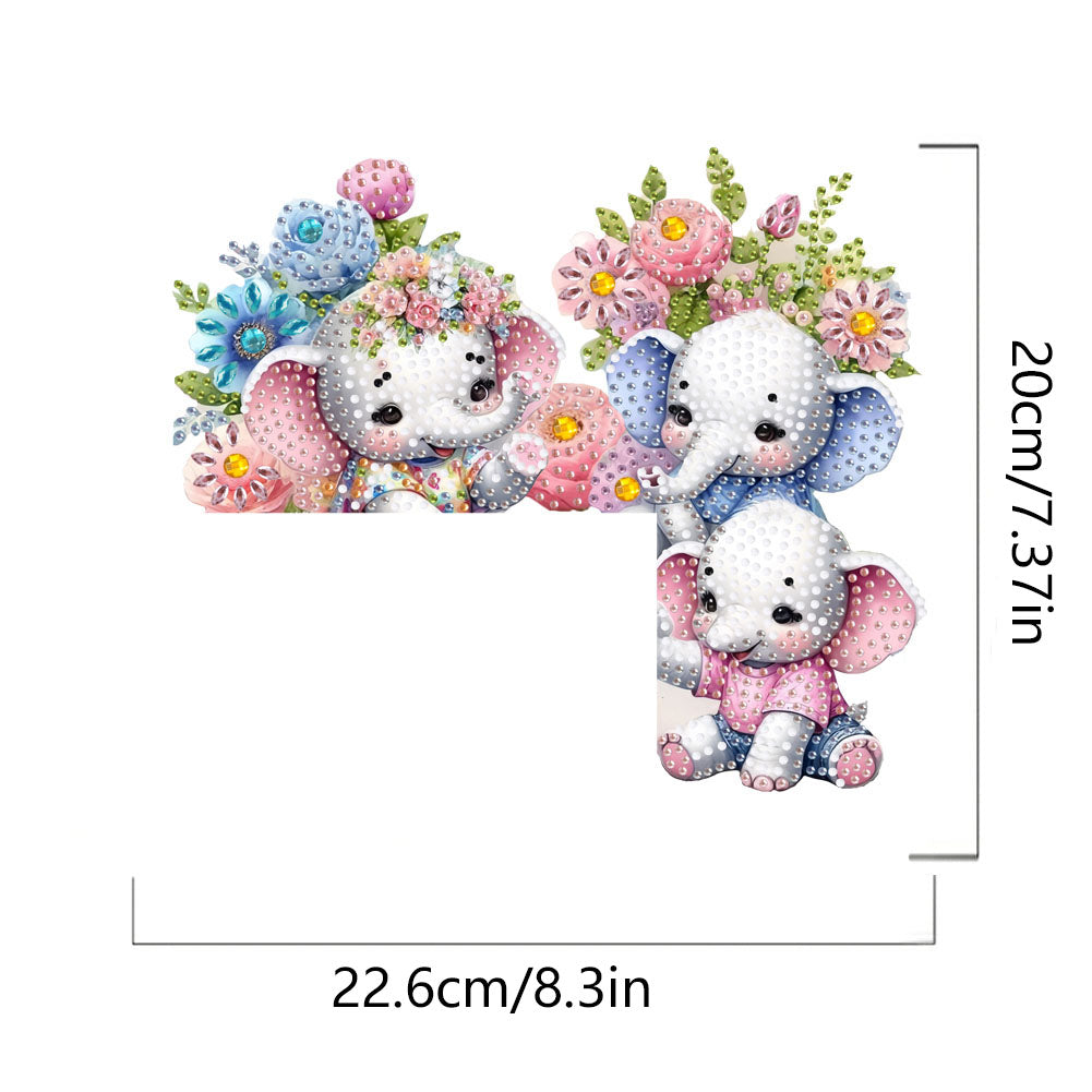 Animal Diamond Art Door Right Angle Sign Wood Door Corner Decor for Party Favors