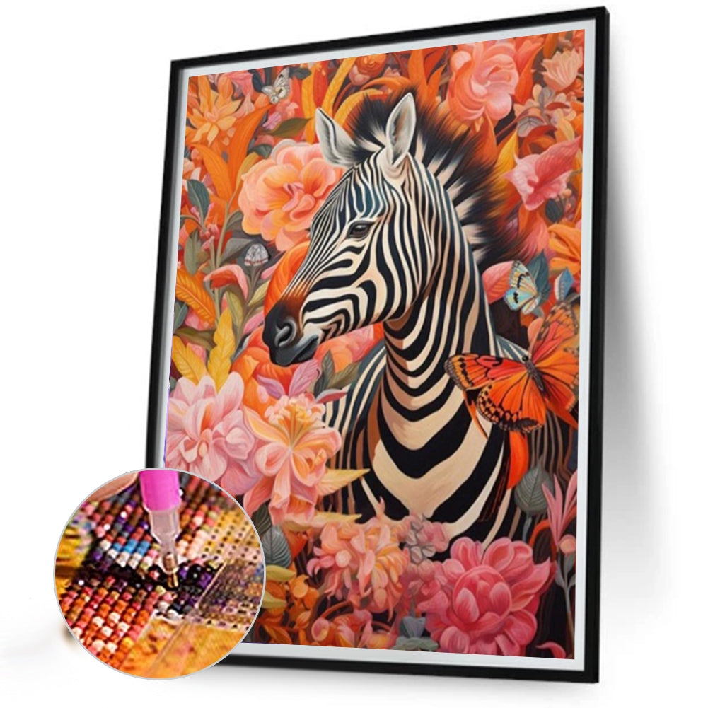 Zebra - Full Round Drill Diamond Painting 40*50CM