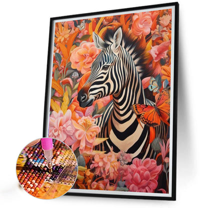 Zebra - Full Round Drill Diamond Painting 40*50CM