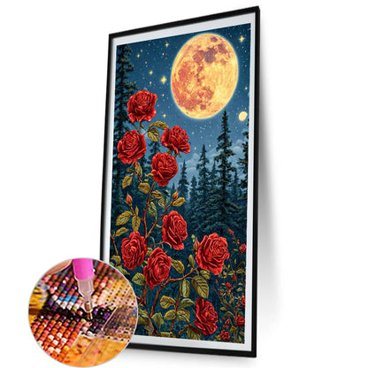 Bright Moon Rose - Full Round Drill Diamond Painting 40*70CM