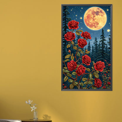 Bright Moon Rose - Full Round Drill Diamond Painting 40*70CM