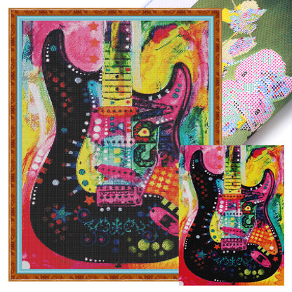 Colorful Guitar - 14CT Stamped Cross Stitch 41*55CM(Joy Sunday)
