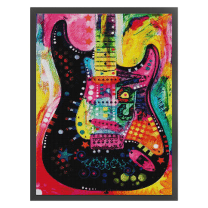 Colorful Guitar - 14CT Stamped Cross Stitch 41*55CM(Joy Sunday)