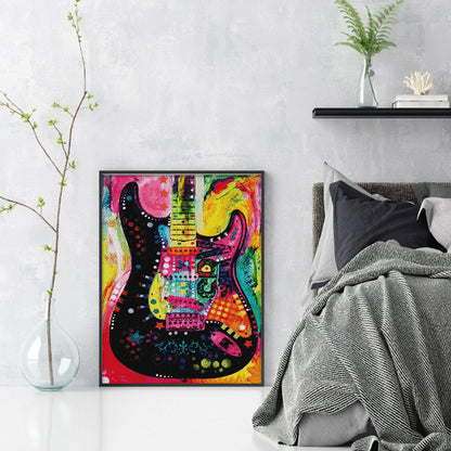 Colorful Guitar - 14CT Stamped Cross Stitch 41*55CM(Joy Sunday)