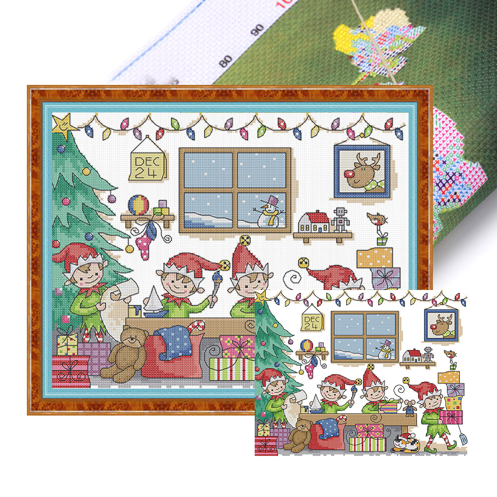Playing Toys Together - 14CT Stamped Cross Stitch 33*27CM(Joy Sunday)