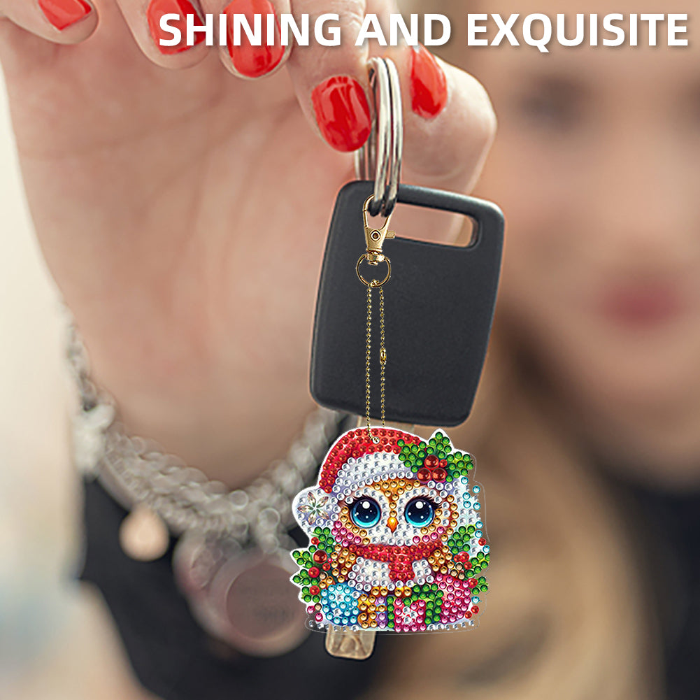 6Pcs Double Sided Diamond Painting Keychains Kit Diamond Art Set Handmade Crafts