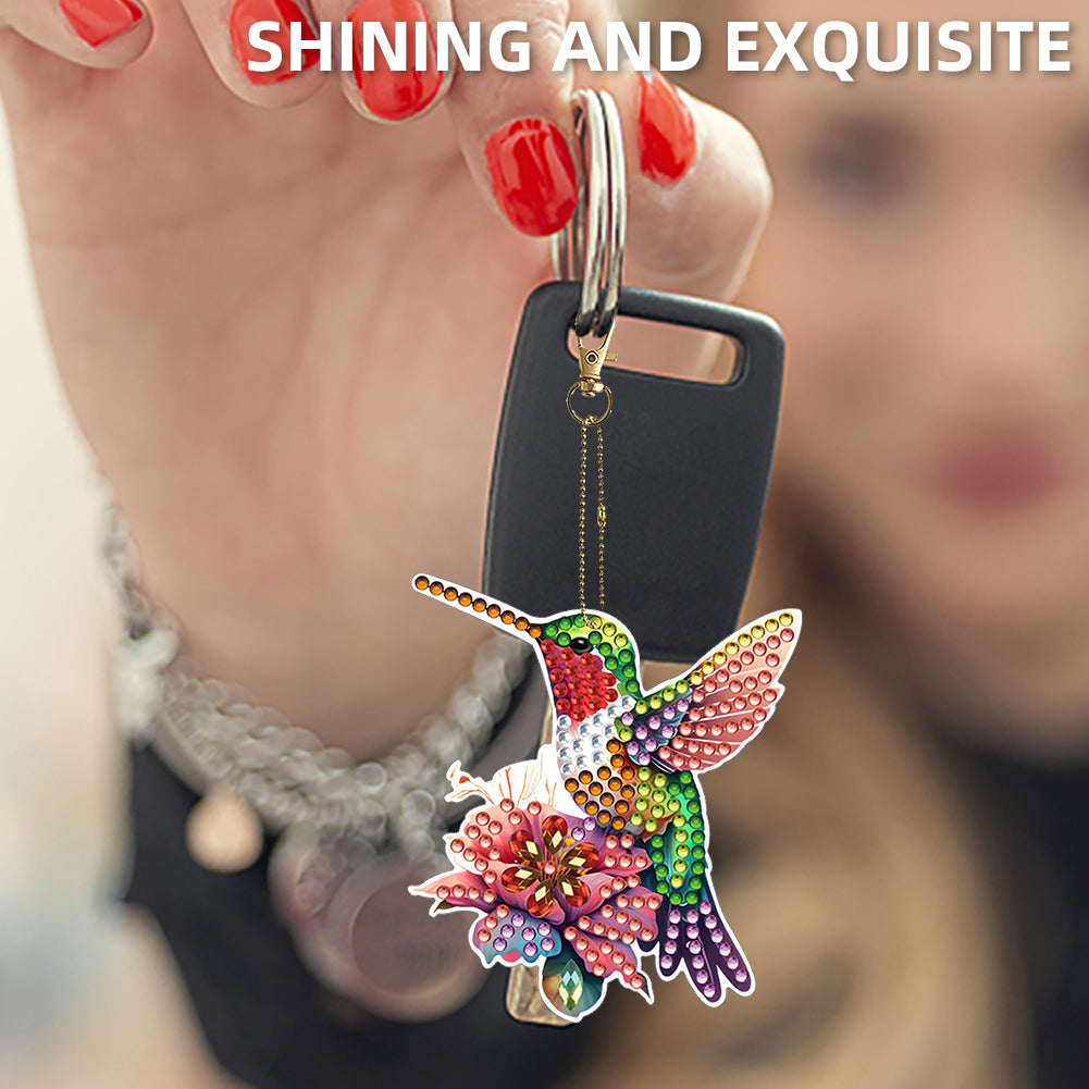 6Pcs Double Sided Diamond Painting Keychains Kit Diamond Art Set Handmade Crafts