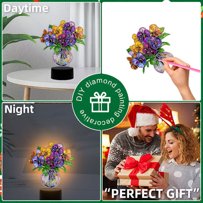 Acrylic Double Sided Butterfly Tree Of Life Rhinestones LED Light for Art Crafts
