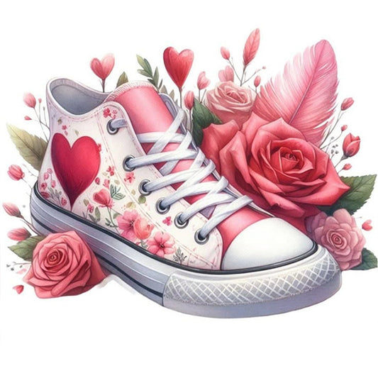 Shoe Rose - Stamped Cross Stitch 20*20CM