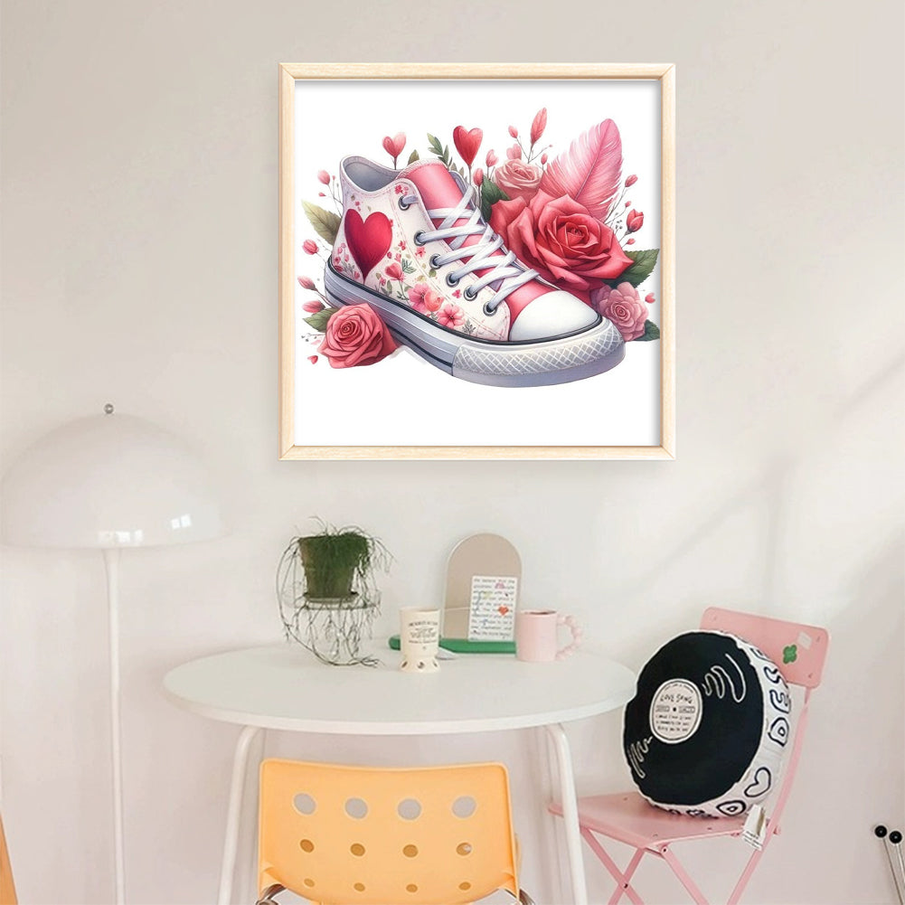 Shoe Rose - Stamped Cross Stitch 20*20CM
