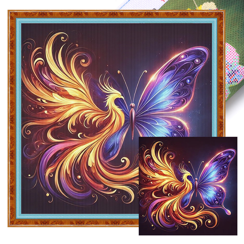 Butterfly Phoenix - Stamped Cross Stitch 25*25CM