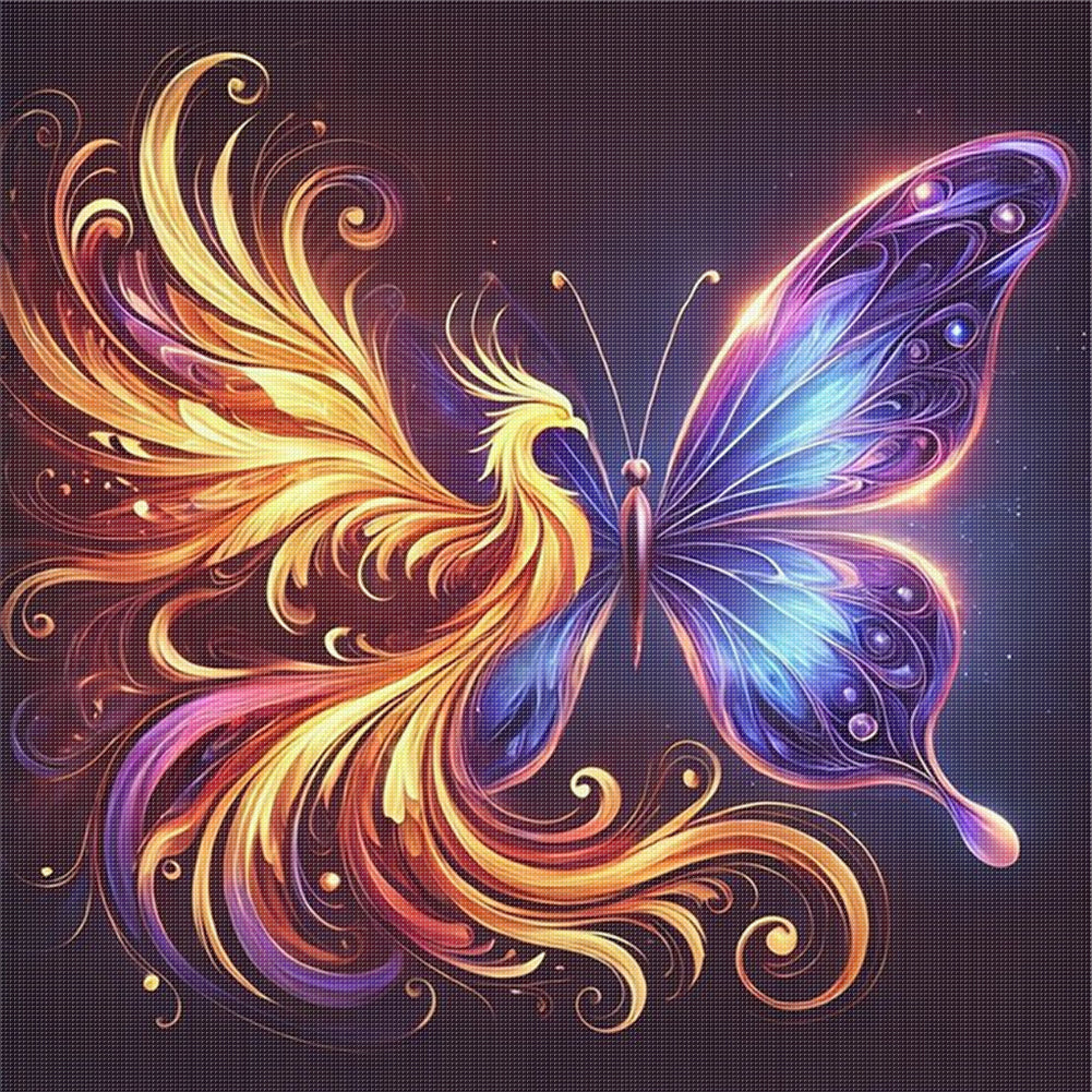 Butterfly Phoenix - Stamped Cross Stitch 25*25CM