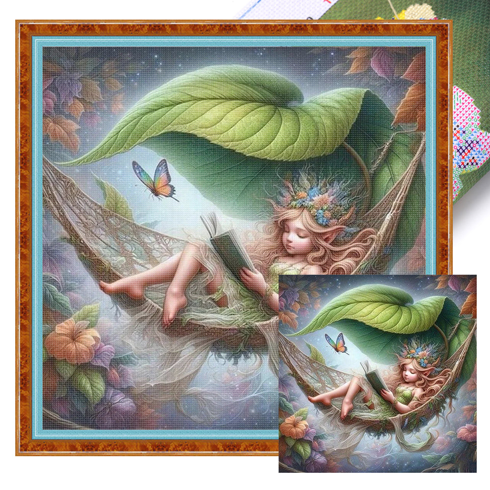 Elf Girl - 11CT Stamped Cross Stitch 50*50CM