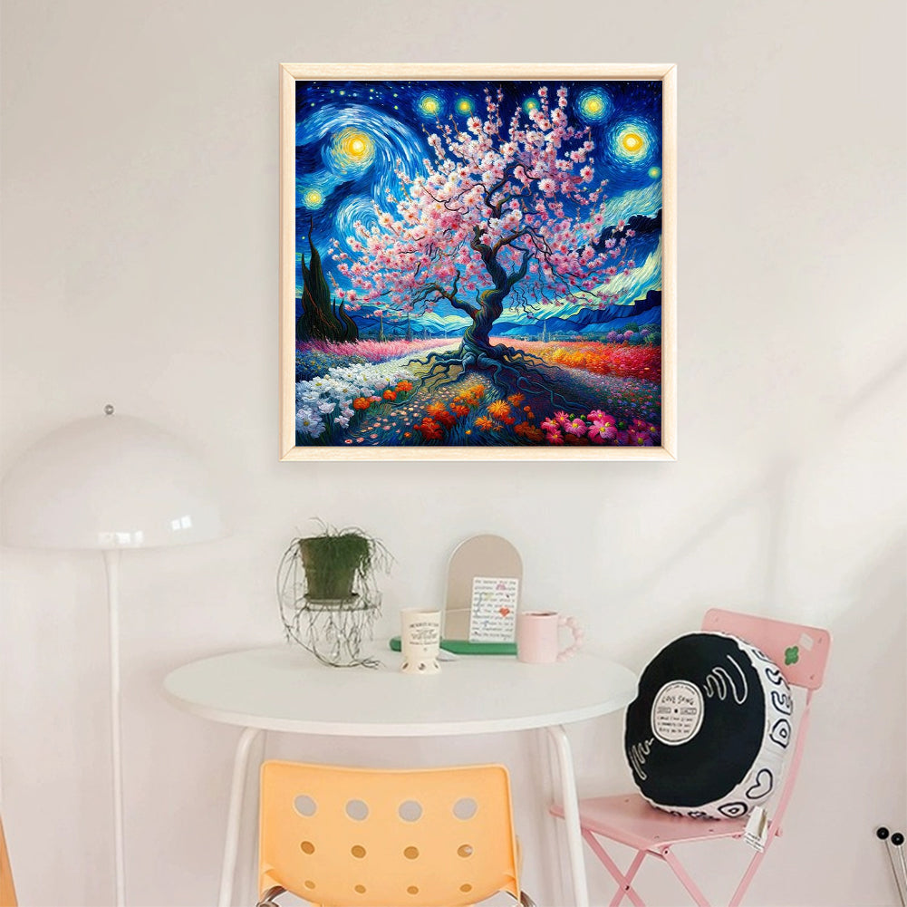 Starry Sky Scenery - 11CT Stamped Cross Stitch 50*50CM