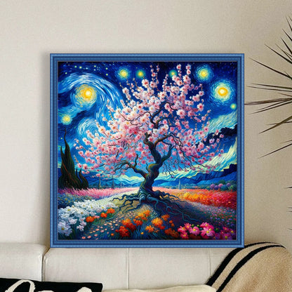 Starry Sky Scenery - 11CT Stamped Cross Stitch 50*50CM