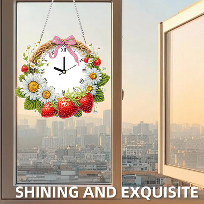 2D Flat DIY Rhinestone Diamond Art Clock Wall Pendants Diamond Clock Art Pendant