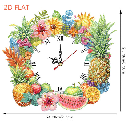 2D Flat DIY Rhinestone Diamond Art Clock Wall Pendants Diamond Clock Art Pendant