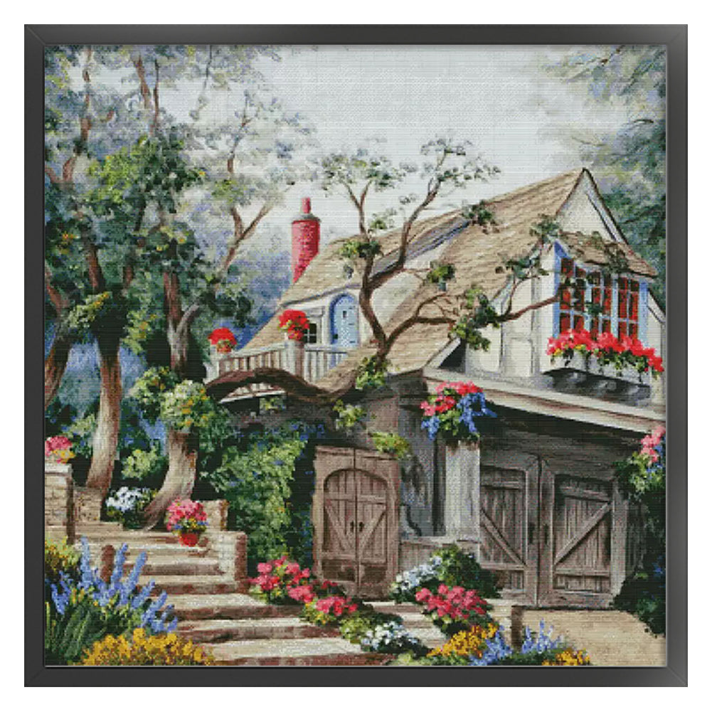 Dream Home - 14CT Stamped Cross Stitch 75*75CM(Fairy Brand)