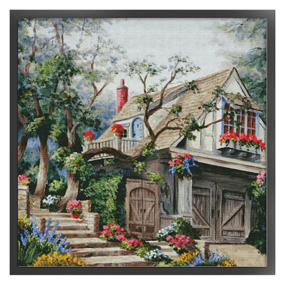 Dream Home - 14CT Stamped Cross Stitch 75*75CM(Fairy Brand)