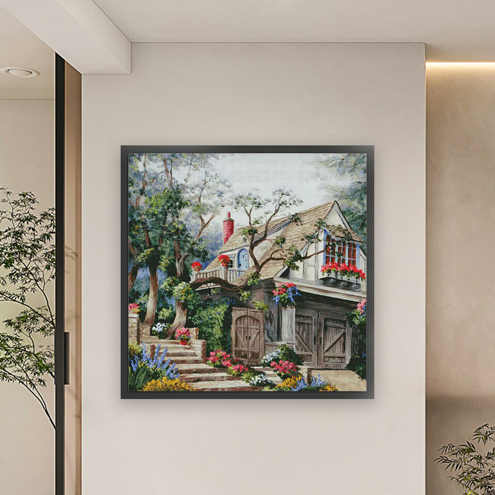 Dream Home - 14CT Stamped Cross Stitch 75*75CM(Fairy Brand)