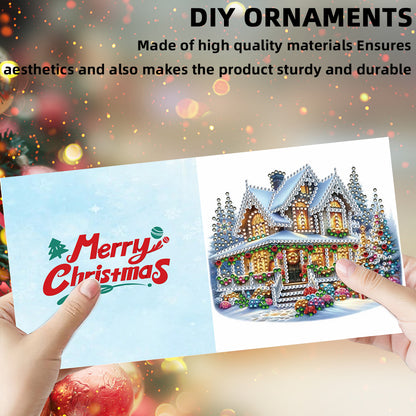 6PCS DIY Diamond Art Greeting Cards Xmas Designs Congratulations Thank You Cards