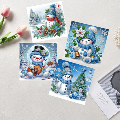 6PCS DIY Diamond Art Greeting Cards Xmas Designs Congratulations Thank You Cards
