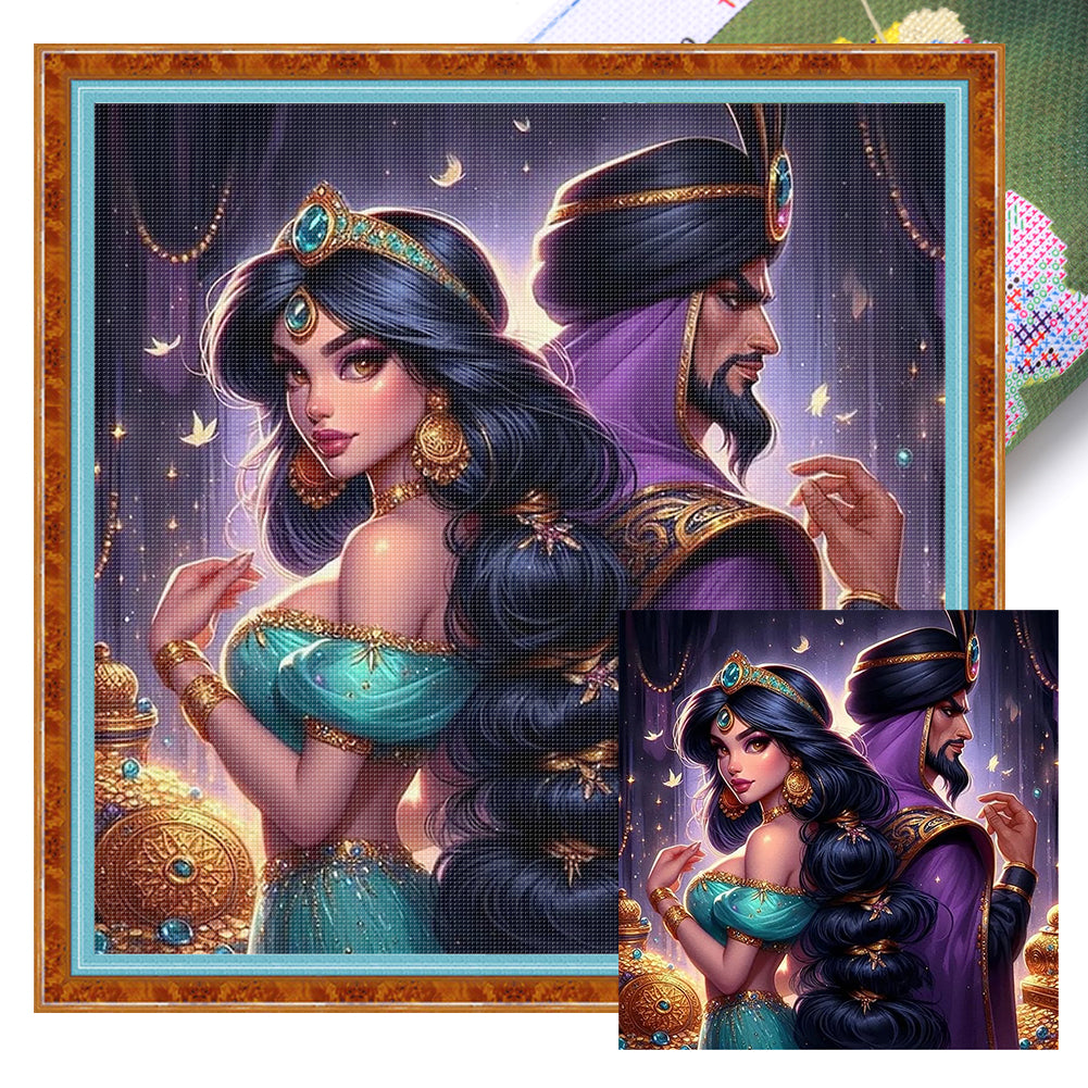 Princess Jasmine - Stamped Cross Stitch 50*50CM