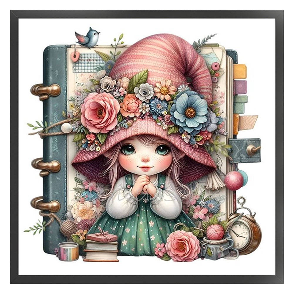 Gnome Girl - Stamped Cross Stitch 50*50CM