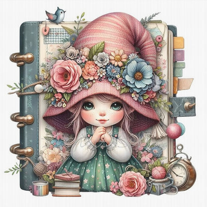 Gnome Girl - Stamped Cross Stitch 50*50CM